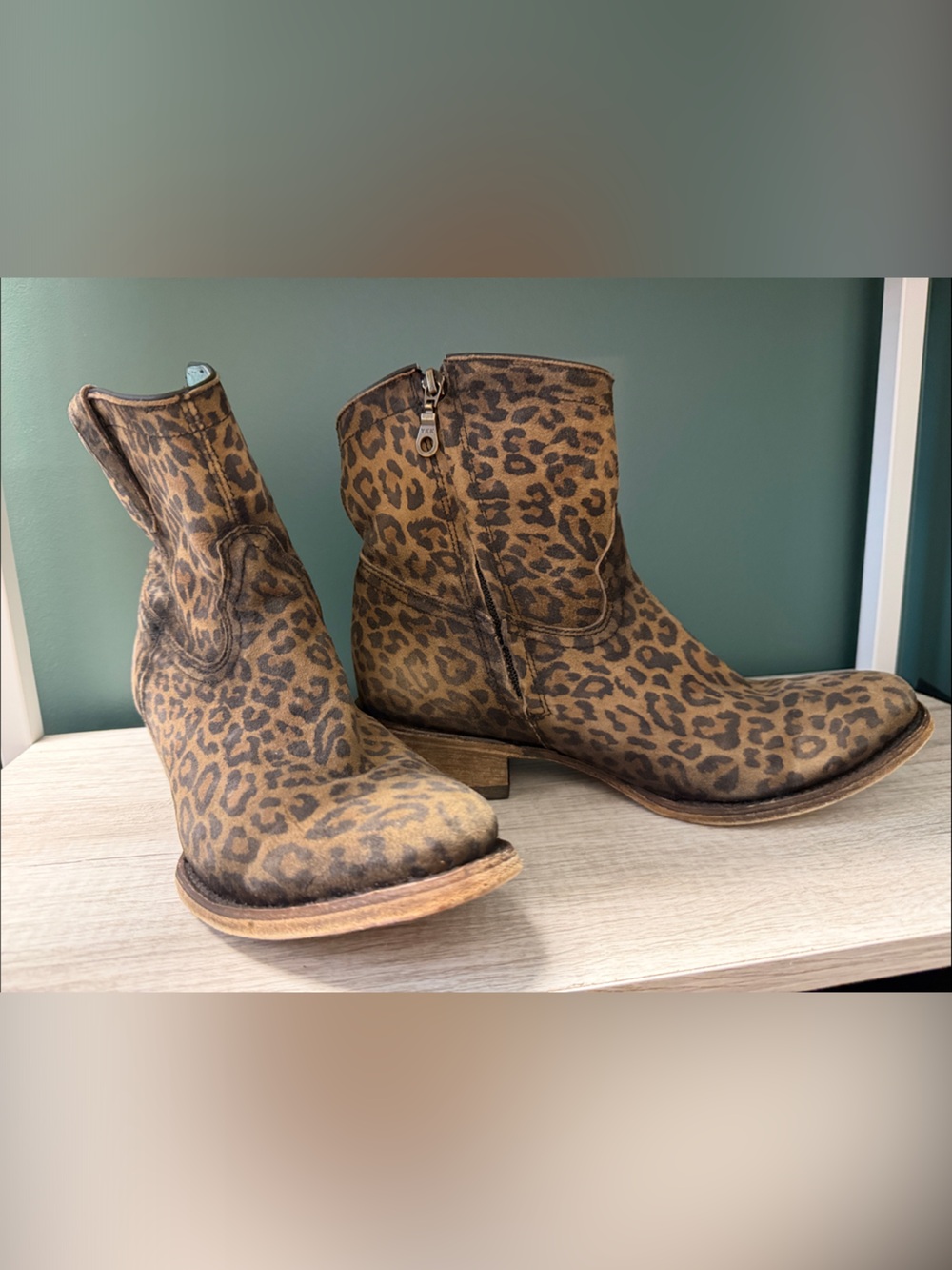 Corral Leopard Print Women’s Ankle Boots - Brown